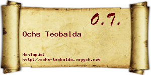Ochs Teobalda névjegykártya